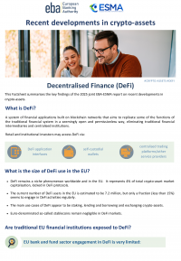 Joint EBA and ESMA factsheet on Decentralised Finance (DeFi)